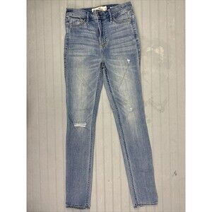 Hollister Size 0s Short Womens Jeans High Rise Super  Skinny Distress Stretch